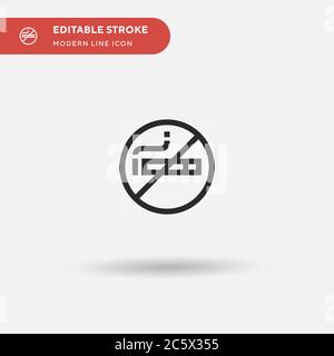 Einfaches Vektor-Symbol für Rauchen verboten. Illustration Symbol Design Vorlage für Web mobile UI Element. Perfekte Farbe modernes Piktogramm auf bearbeitbaren Strich. Rauchverbotssymbole für Ihr Geschäftsprojekt Stock Vektor