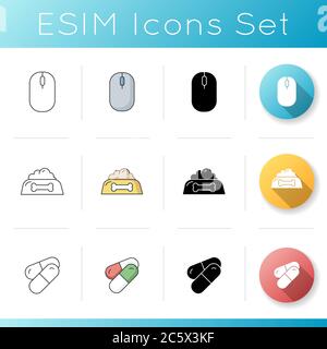 Symbole für die Kategorie des Online-Shops gesetzt Stock Vektor