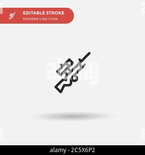 Sniper Rifle einfaches Vektor-Symbol. Illustration Symbol Design Vorlage für Web mobile UI Element. Perfekte Farbe modernes Piktogramm auf bearbeitbaren Strich. Sniper Rifle Icons für Ihr Business-Projekt Stock Vektor