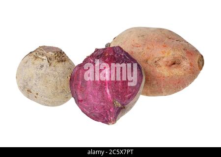 Rote Bete, isoliert auf weißem Hintergrund Stockfoto