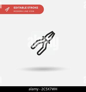 Zangen einfaches Vektorsymbol. Illustration Symbol Design Vorlage für Web mobile UI Element. Perfekte Farbe modernes Piktogramm auf bearbeitbaren Strich. Zangen-Symbole für Ihr Geschäftsprojekt Stock Vektor
