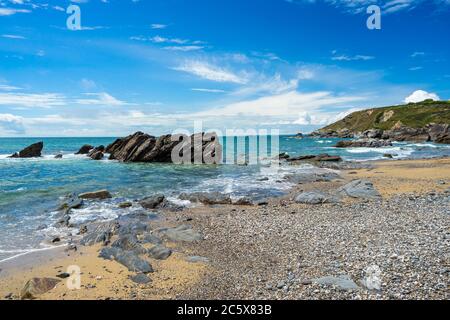 Am wunderschönen Strand von Dollar Cove Gunwalloe Cornwall England Großbritannien Europa Stockfoto