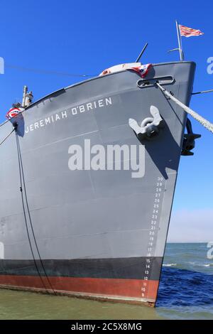 Liberty Ship Jeremiah auf Pier 45, Fisherman's Wharf, San Francisco, Kalifornien, USA Stockfoto