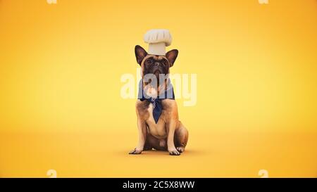 Koch des Hundekochs. 3d-Rendering Stockfoto