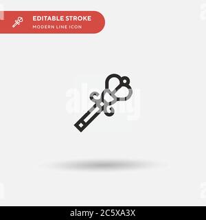 Einfaches Vektorsymbol für Zepter. Illustration Symbol Design Vorlage für Web mobile UI Element. Perfekte Farbe modernes Piktogramm auf bearbeitbaren Strich. Zepter-Symbole für Ihr Geschäftsprojekt Stock Vektor