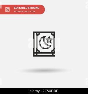 Koran einfaches Vektor-Symbol. Illustration Symbol Design Vorlage für Web mobile UI Element. Perfekte Farbe modernes Piktogramm auf bearbeitbaren Strich. Quran Icons für Ihr Business-Projekt Stock Vektor