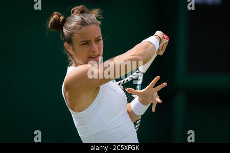 Maria Sakkari aus Griechenland spielt im Doppel beim Wimbledon Championships Grand Slam Tennis Turnier 2019 Stockfoto