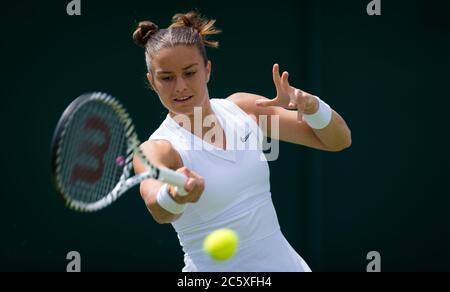 Maria Sakkari aus Griechenland spielt im Doppel beim Wimbledon Championships Grand Slam Tennis Turnier 2019 Stockfoto