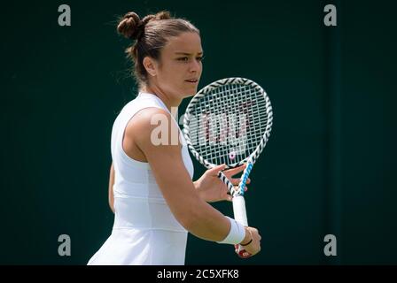 Maria Sakkari aus Griechenland spielt im Doppel beim Wimbledon Championships Grand Slam Tennis Turnier 2019 Stockfoto