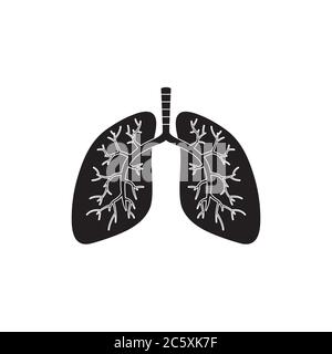 Flache Vektor mit Lungenorgel-Symbol-Design Stock Vektor