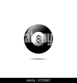 Billard Ball Nummer acht Design Vektor Illustration Stock Vektor