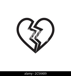 Linie Symbol Herz Riss Symbol Symbol Vektor-Illustration Stock Vektor