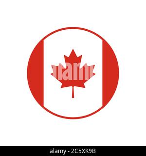 Kreis Flagge kanada Design Vektor Illustration Stock Vektor