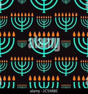 hanukkah Menorah Kerze Muster Design Vektor Stock Vektor