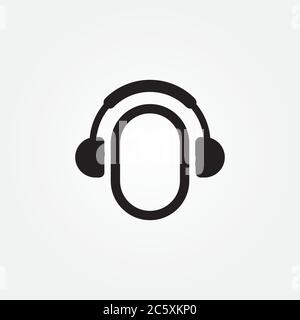 Flache Vektorgrafik für Kopfhörer-Symbole Stock Vektor