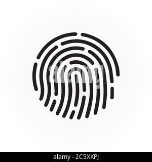 Fingerabdruck-Symbolvektor auf weißem Hintergrund isoliert Stock Vektor