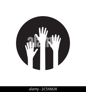Menschen / Studenten mit ihren Händen angehoben desian Vektor Illustration Stock Vektor