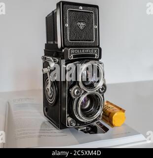 Rolleiflex 2.8E2 Spiegelreflexkamera mit zwei Objektiven Stockfoto