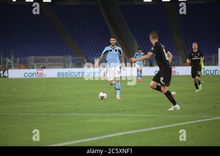 Italien. Juli 2020. Im Stadio Olimpico von Rom, AC. Mailand schlug SS. Lazio 3-0 für das 30. Spiel der italienischen Serie A. in diesem Bild (Foto von Paolo Pizzi/Pacific Press) Quelle: Pacific Press Agency/Alamy Live News Stockfoto
