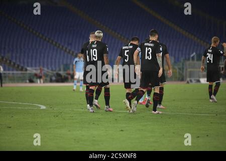 Italien. Juli 2020. Im Stadio Olimpico von Rom, AC. Mailand schlug SS. Lazio 3-0 für das 30. Spiel der italienischen Serie A. in diesem Bild (Foto von Paolo Pizzi/Pacific Press) Quelle: Pacific Press Agency/Alamy Live News Stockfoto