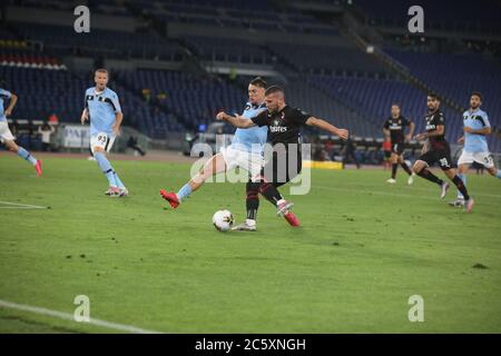 Italien. Juli 2020. Im Stadio Olimpico von Rom, AC. Mailand schlug SS. Lazio 3-0 für das 30. Spiel der italienischen Serie A. in diesem Bild (Foto von Paolo Pizzi/Pacific Press) Quelle: Pacific Press Agency/Alamy Live News Stockfoto