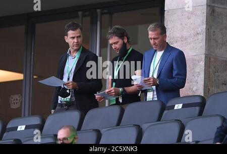 Berlin, 4. Juli 2020, Oliver BIERHOFF, Teamchef DFB, Marcus SORG, Assistenztrainer DFB Andreas KOEPKE , Torwarttrainer DFB, beim DFB Pokal Finalspiel FC BAYERN MÜNCHEN - BAYER 04 LEVERKUSEN 4-2 in der Saison 2019/2020 , FCB Foto: © Peter Schatz / Alamy Live News / Marvin Ibo Güngör/GES/Pool - die DFB-BESTIMMUNGEN VERBIETEN DIE VERWENDUNG VON FOTOGRAFIEN als BILDSEQUENZEN und/oder QUASI-VIDEO - Nationale und internationale Nachrichtenagenturen OUT redaktionelle Verwendung Stockfoto