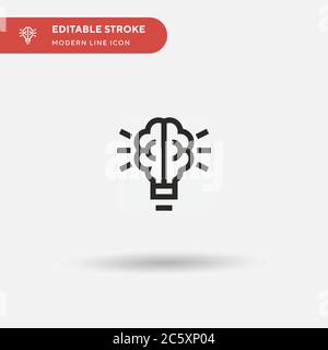 Creative Brain Simple Vektor-Symbol. Illustration Symbol Design Vorlage für Web mobile UI Element. Perfekte Farbe modernes Piktogramm auf bearbeitbaren Strich. Creative Brain Icons für Ihr Business-Projekt Stock Vektor
