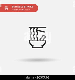 Ramen einfaches Vektorsymbol. Illustration Symbol Design Vorlage für Web mobile UI Element. Perfekte Farbe modernes Piktogramm auf bearbeitbaren Strich. Ramen-Symbole für Ihr Geschäftsprojekt Stock Vektor