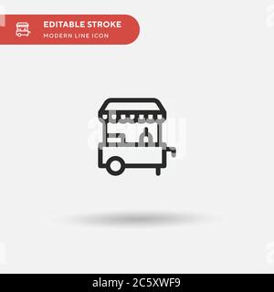 Eiswagen einfaches Vektorsymbol. Illustration Symbol Design Vorlage für Web mobile UI Element. Perfekte Farbe modernes Piktogramm auf bearbeitbaren Strich. Ice Cream Cart Icons für Ihr Business-Projekt Stock Vektor
