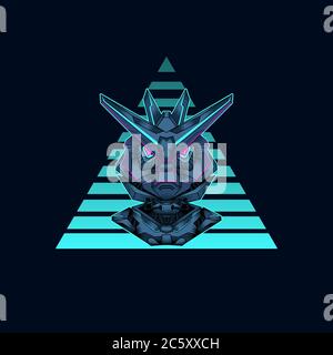 mecha mit heiligen Geometrie Hintergrund Vektor Grafik Design Illustration Stock Vektor