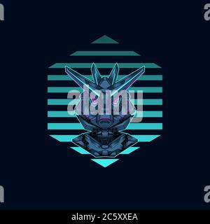 mecha mit heiligen Geometrie Hintergrund Vektor Grafik Design Illustration Stock Vektor