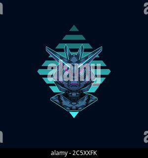 mecha mit heiligen Geometrie Hintergrund Vektor Grafik Design Illustration Stock Vektor
