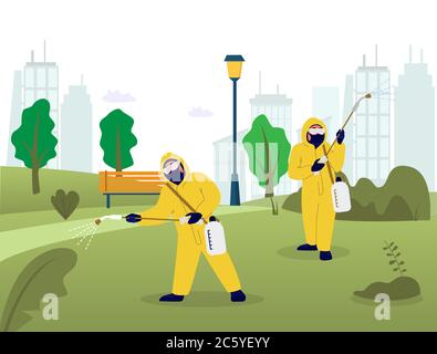 Professionelle Schädlingsbekämpfung Dienstleistungen, Vektor-flache Abbildung Stock Vektor