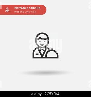 Einfaches Vektorsymbol für Kellner. Illustration Symbol Design Vorlage für Web mobile UI Element. Perfekte Farbe modernes Piktogramm auf bearbeitbaren Strich. Kellner-Symbole für Ihr Business-Projekt Stock Vektor