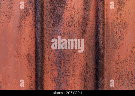 Alte Blechstruktur. Rost auf dem Oberflächenhintergrund.Rostige Textur oder Hintergrund Stockfoto
