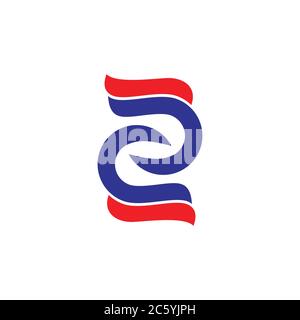 Buchstaben zc abstrakte Kurven verknüpft Logo Vektor Stock Vektor