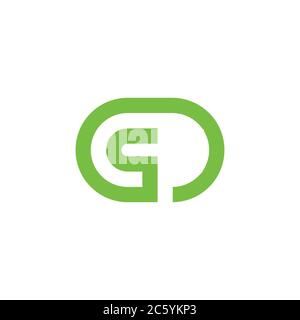 Abstrakter Buchstabe QD Kreis geometrische ovale Linie Logo Vektor Stock Vektor