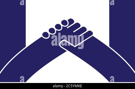 Buchstabe w Hand starkes Team Design Vector Stock Vektor