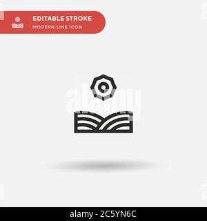 Einfaches Vektorsymbol für die Landschaft. Illustration Symbol Design Vorlage für Web mobile UI Element. Perfekte Farbe modernes Piktogramm auf bearbeitbaren Strich. Landschaftssymbole für Ihr Geschäftsprojekt Stock Vektor