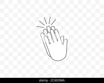 Beifall, klatscht die Hände, Ovation-Symbol. Vektorgrafik, flache Ausführung. Stock Vektor