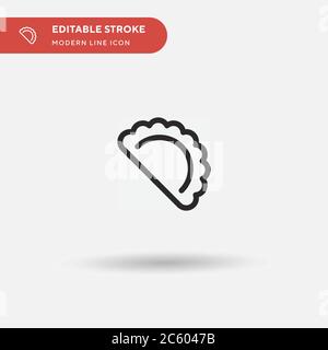 Einfaches Vektorsymbol für Gyoza. Illustration Symbol Design Vorlage für Web mobile UI Element. Perfekte Farbe modernes Piktogramm auf bearbeitbaren Strich. Gyoza Symbole für Ihr Business-Projekt Stock Vektor
