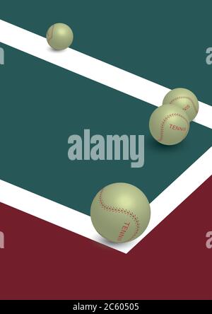 Traditionelle handgefertigte Nähen Tennis Illustration Stock Vektor