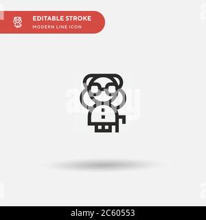 Einfaches Vektorsymbol Großmutter. Illustration Symbol Design Vorlage für Web mobile UI Element. Perfekte Farbe modernes Piktogramm auf bearbeitbaren Strich. Großmutter Symbole für Ihr Business-Projekt Stock Vektor
