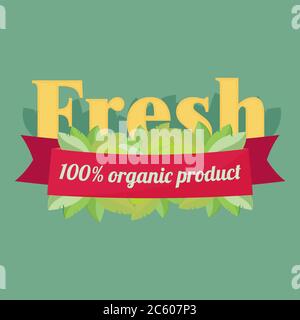 Label-Elemente für Bio-Lebensmittel und Getränke. Bio, Bio, natürlich, Öko, Logo Vektor Stock Vektor
