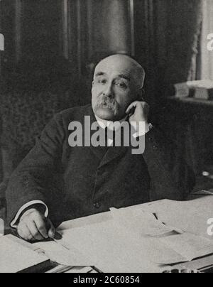 Retro-Foto von Georges Clemenceau (1841 – 1929), einem französischen Staatsmann, der von 1906 bis 1909 und von 1917 bis 1945 als Premierminister Frankreichs diente Stockfoto