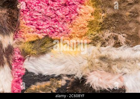 Mehrfarbige Kunstfell Hintergrund Textur Stockfoto