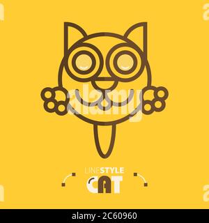 Vektorgrafik. Linienstil Katze Stock Vektor
