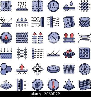 Symbole für Strukturmerkmale Vektor flach Stock Vektor