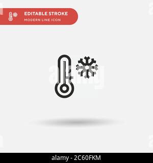 Kaltes einfaches Vektorsymbol. Illustration Symbol Design Vorlage für Web mobile UI Element. Perfekte Farbe modernes Piktogramm auf bearbeitbaren Strich. Kalte Symbole für Ihr Geschäftsprojekt Stock Vektor