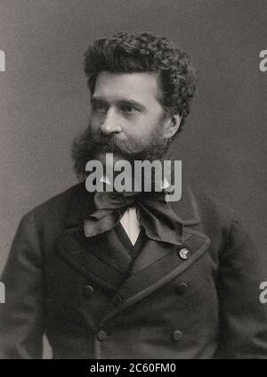 Johann Strauss II. (1825 – 1899), auch bekannt als Johann Strauss Jr., der jüngere, der Sohn, war ein österreichischer Komponist der Lichtmusik, insbesondere des Tanzes Stockfoto